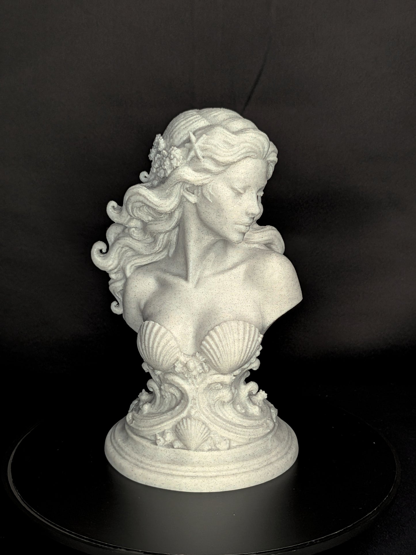 Mermaid Bust Statue - Marble Style Ocean Goddess Sculpture