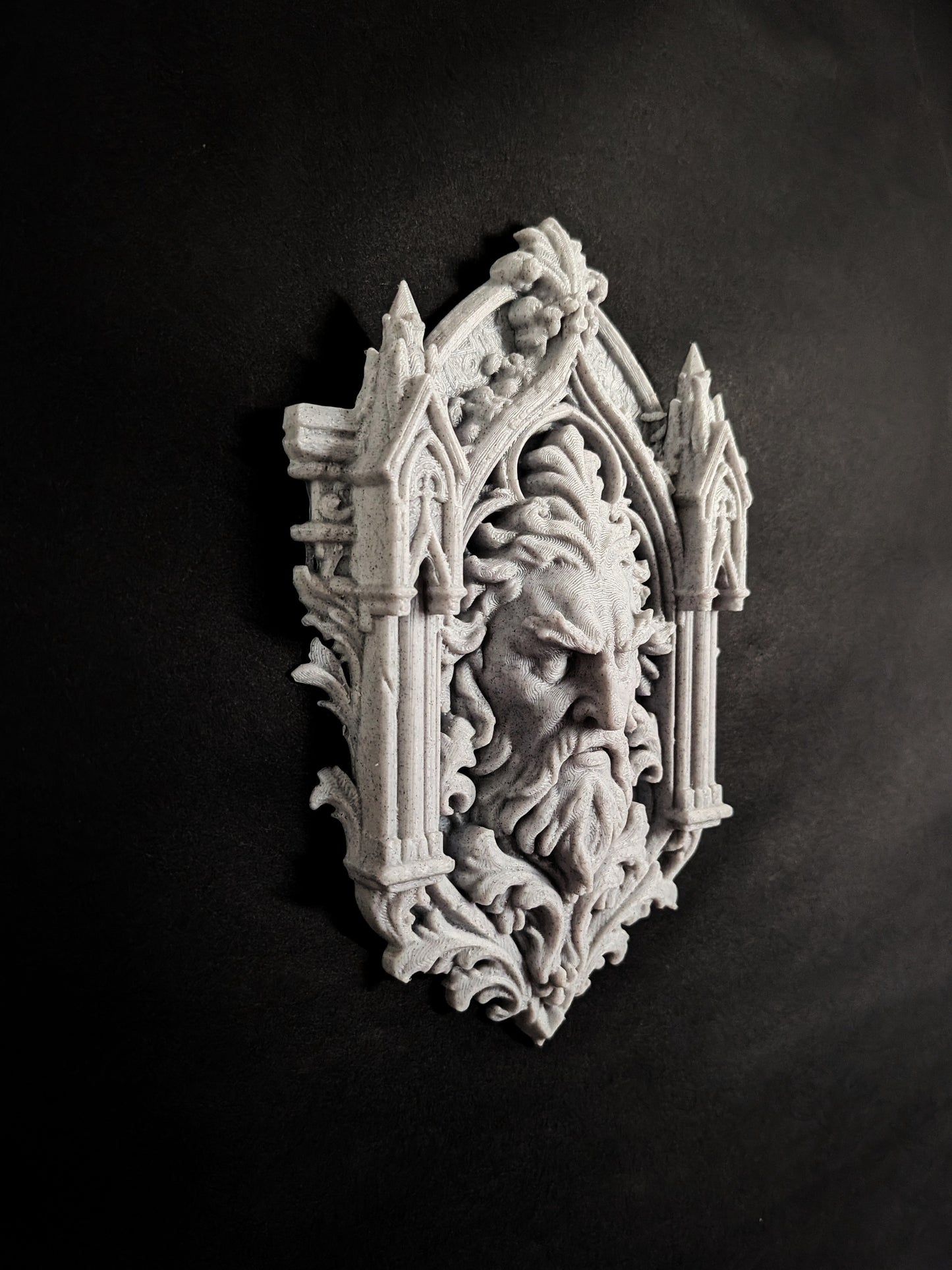 Green Man Wall Relief - Gothic Forest Spirit Sculpture