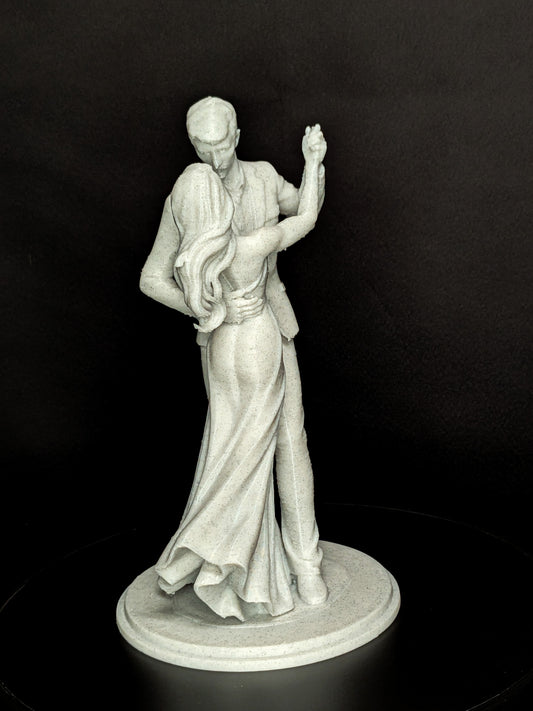 Dancing Couple Sculpture - Marble Finish Romantic Statue