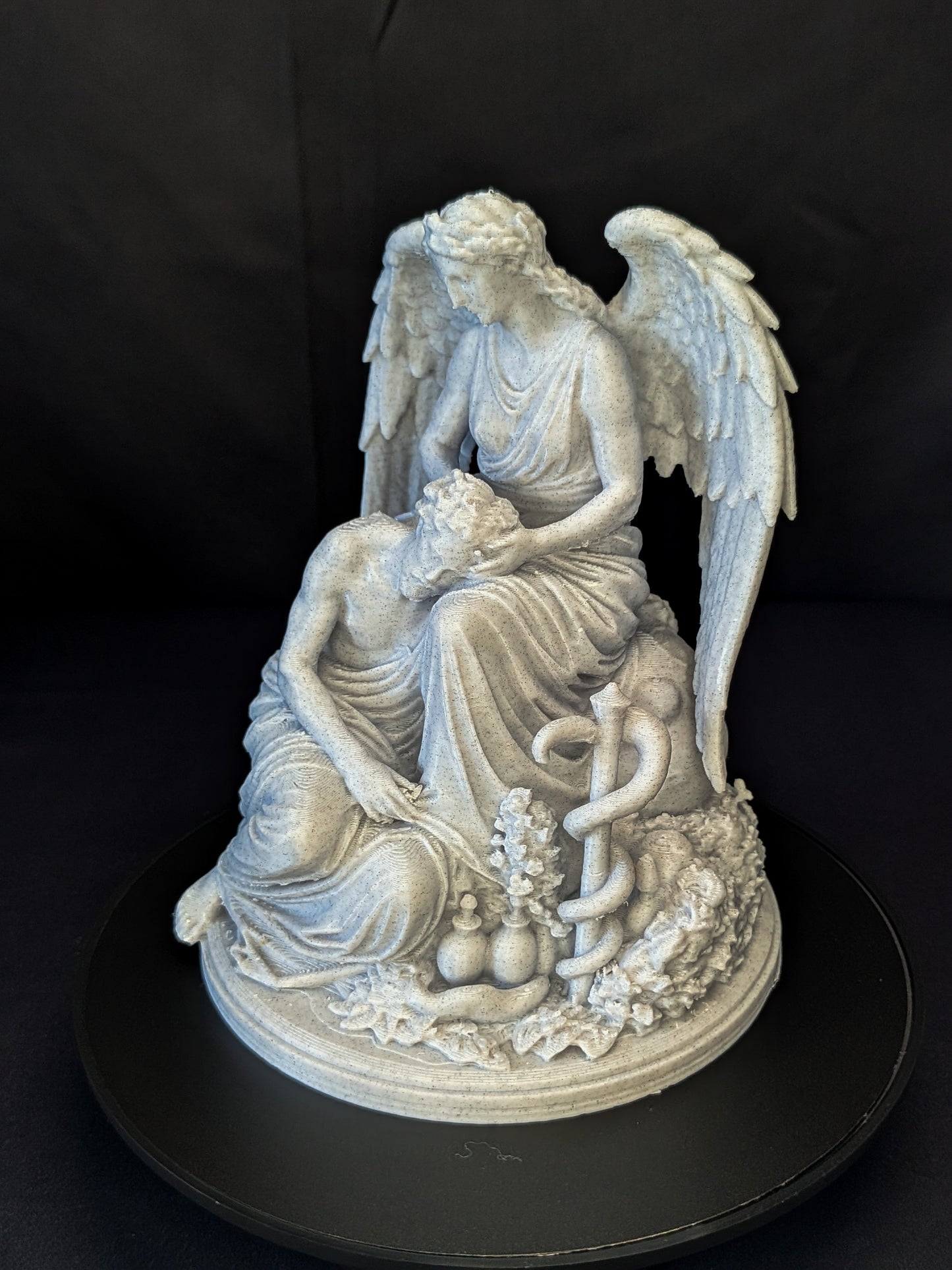 Healing Angel Statue - Marble Finish Guardian Angel Sculpture