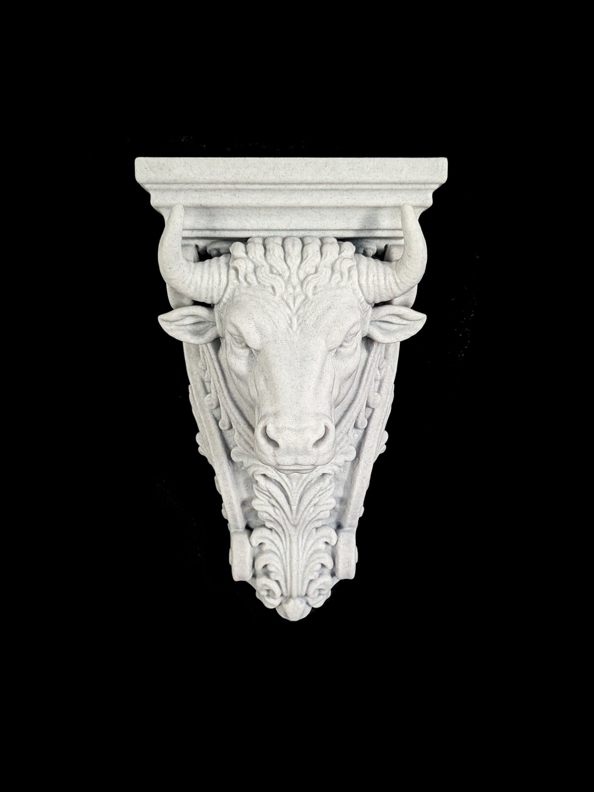 Bull Corbel Wall Shelf Bracket - Taurus Zodiac Marble Style Decor