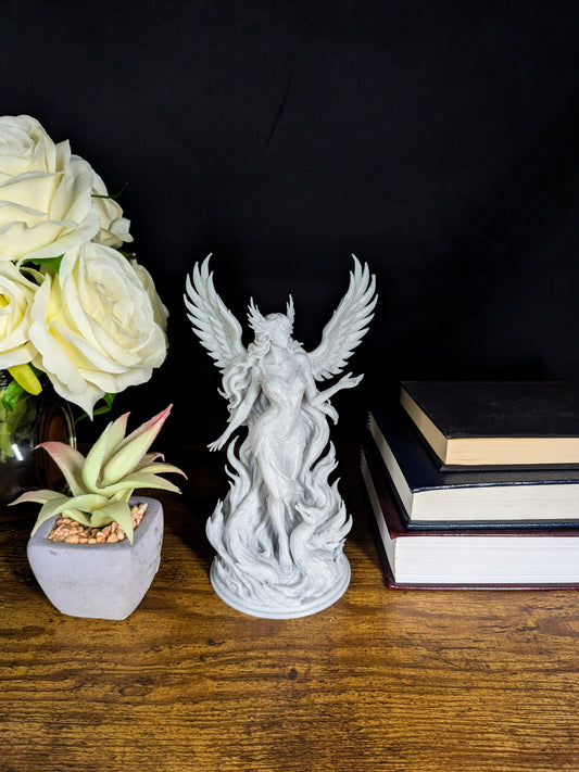 Phoenix Goddess Statue - Marble Finish Rebirth Sculpture