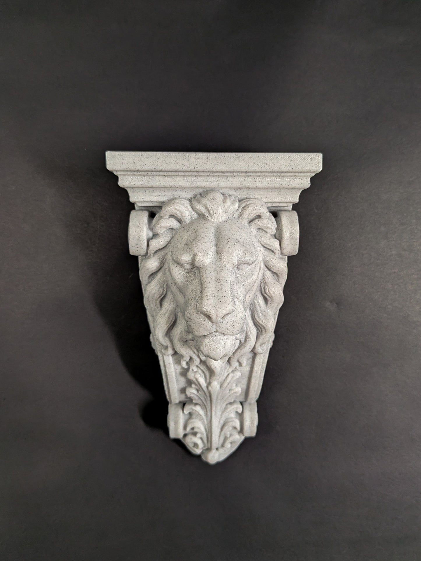 Lion Head Corbel Wall Decor - Marble Style Gothic Architectural Shelf Bracket