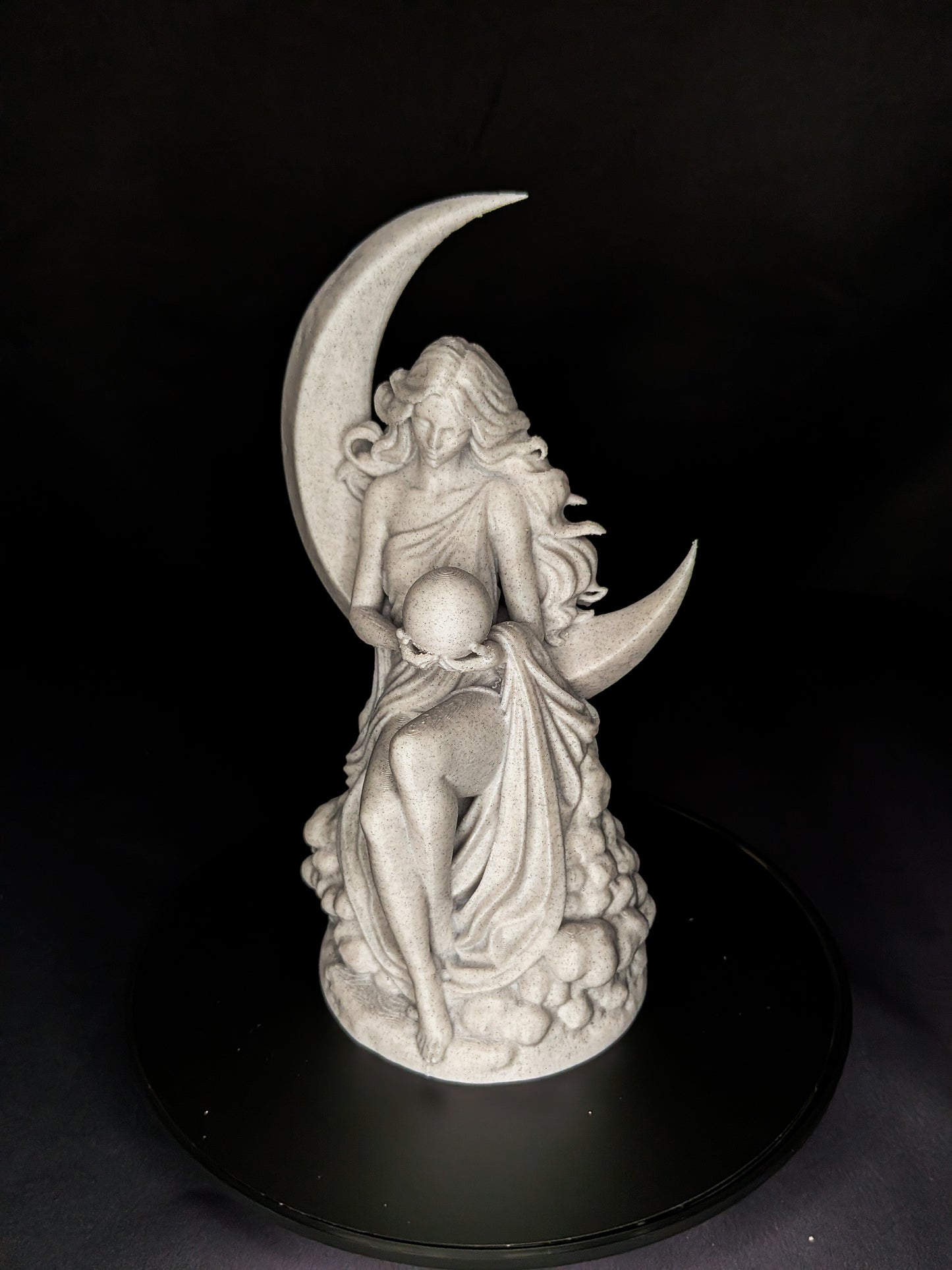 Moon Goddess Statue - Marble Finish Celestial Sculpture