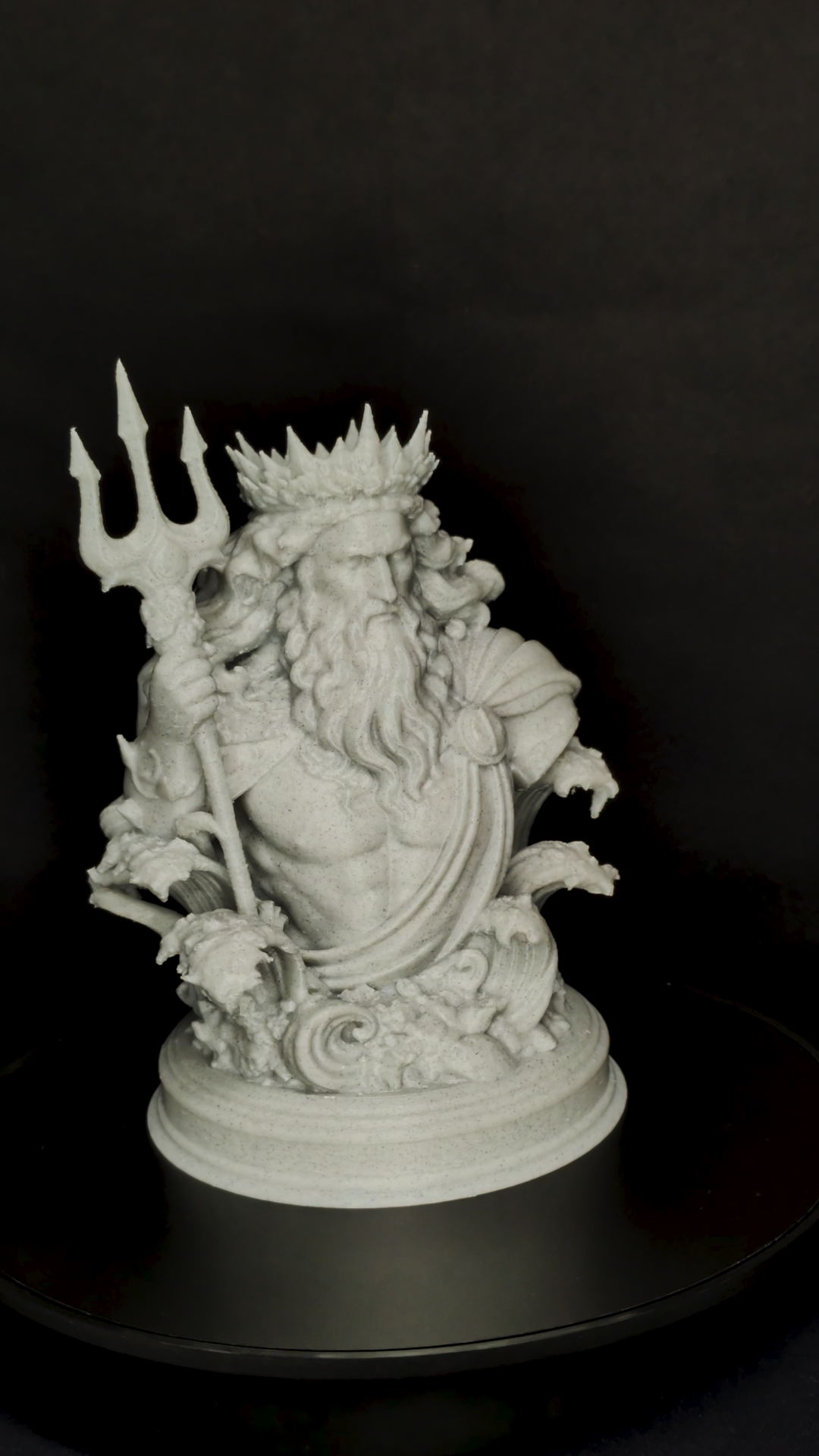 Poseidon Bust Statue - Marble Style Greek God Sculpture