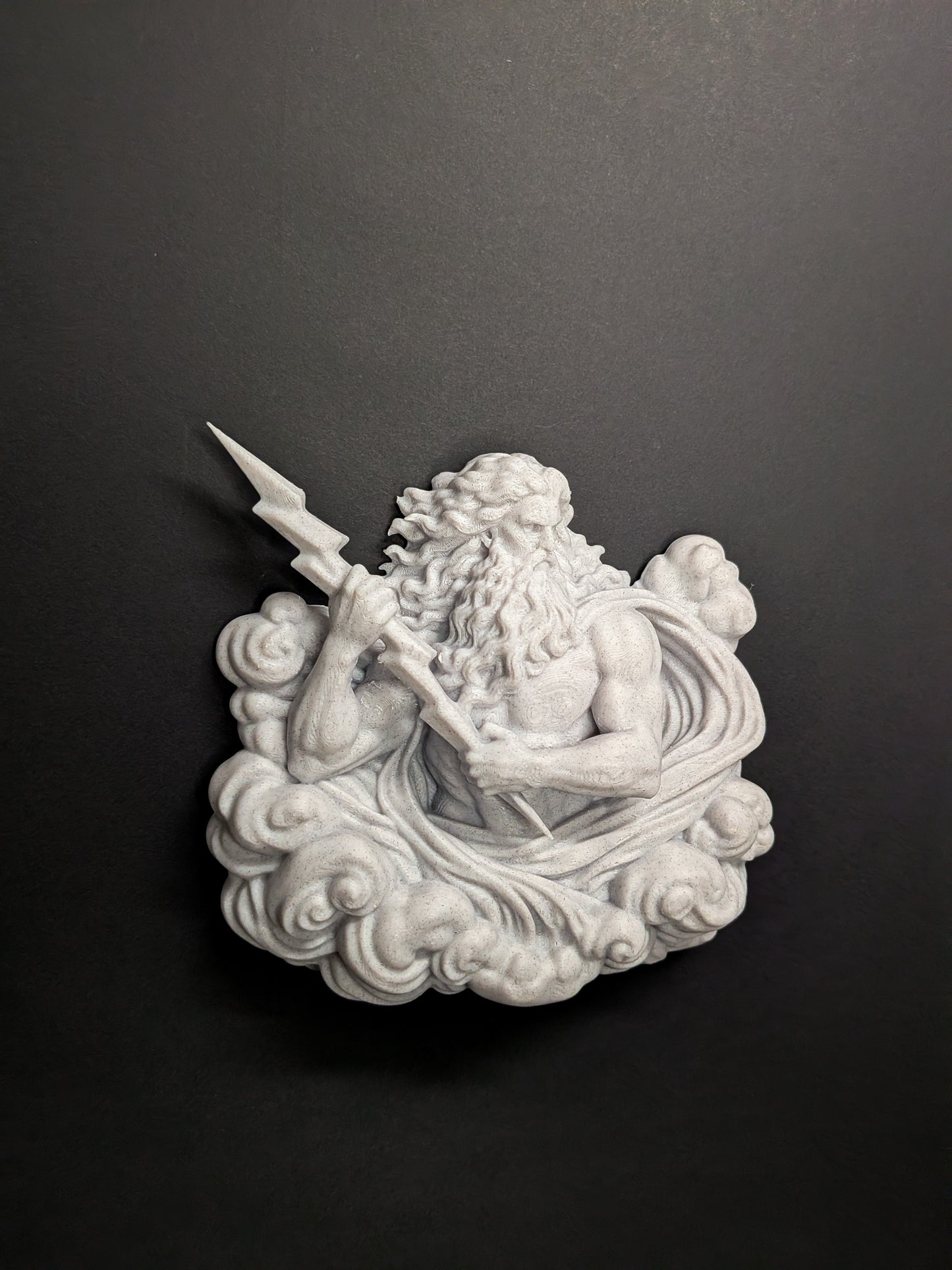 Zeus Wall Art Relief - Marble Style Greek God of Thunder Sculpture