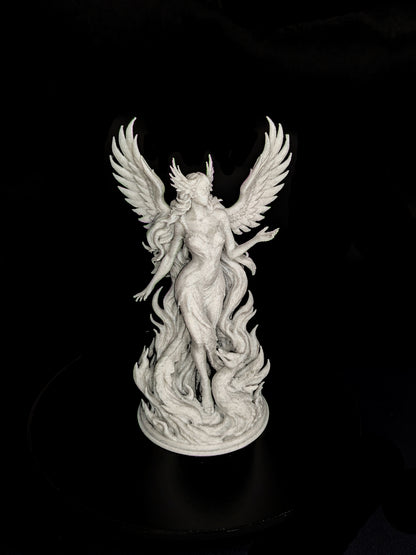 Phoenix Goddess Statue - Marble Finish Rebirth Sculpture