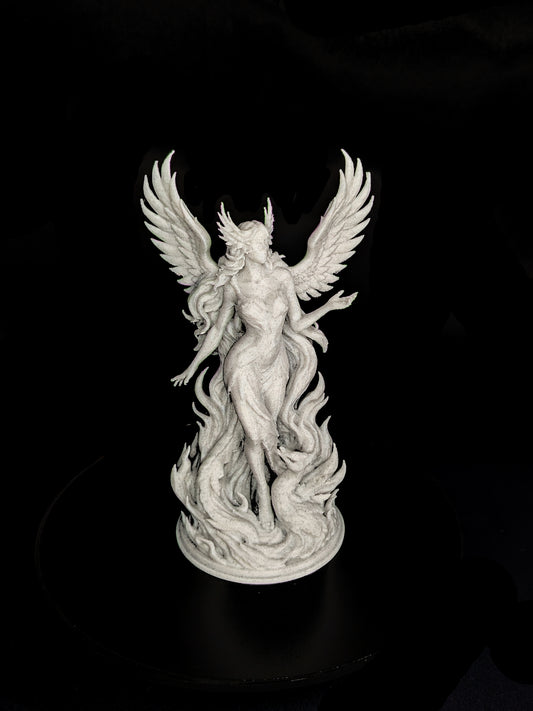 Phoenix Goddess Statue - Marble Finish Rebirth Sculpture