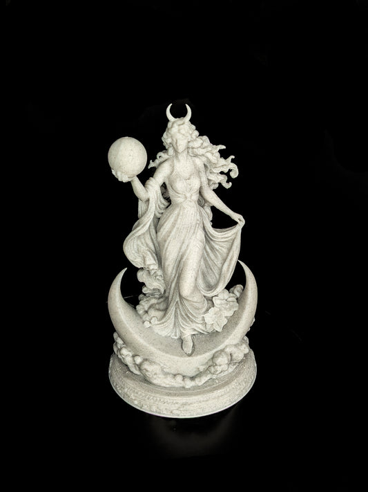 Nyx Lunar Goddess Statue - Marble Style Moon Sculpture