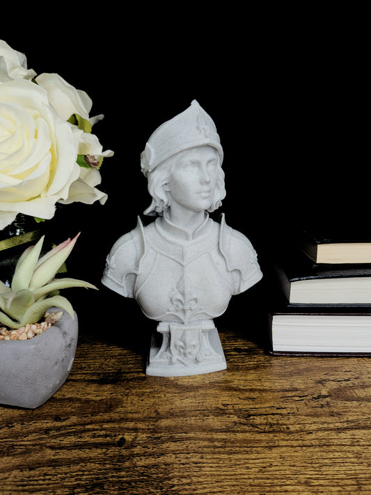 Joan of Arc Bust - Marble Style French Heroine Sculpture