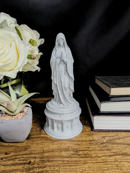 Mother Mary Statue - Marble Style Virgin Mary Sculpture