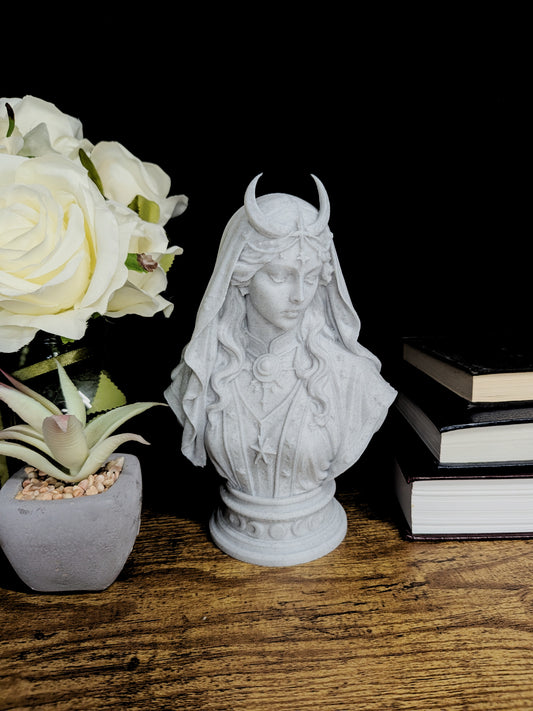 Selene Moon Goddess Bust - Marble Style Lunar Sculpture