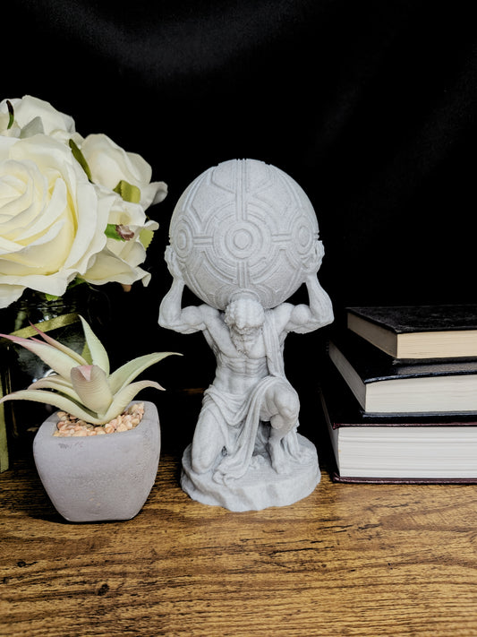 Atlas Holding the World Statue - Marble Style Greek Titan Sculpture