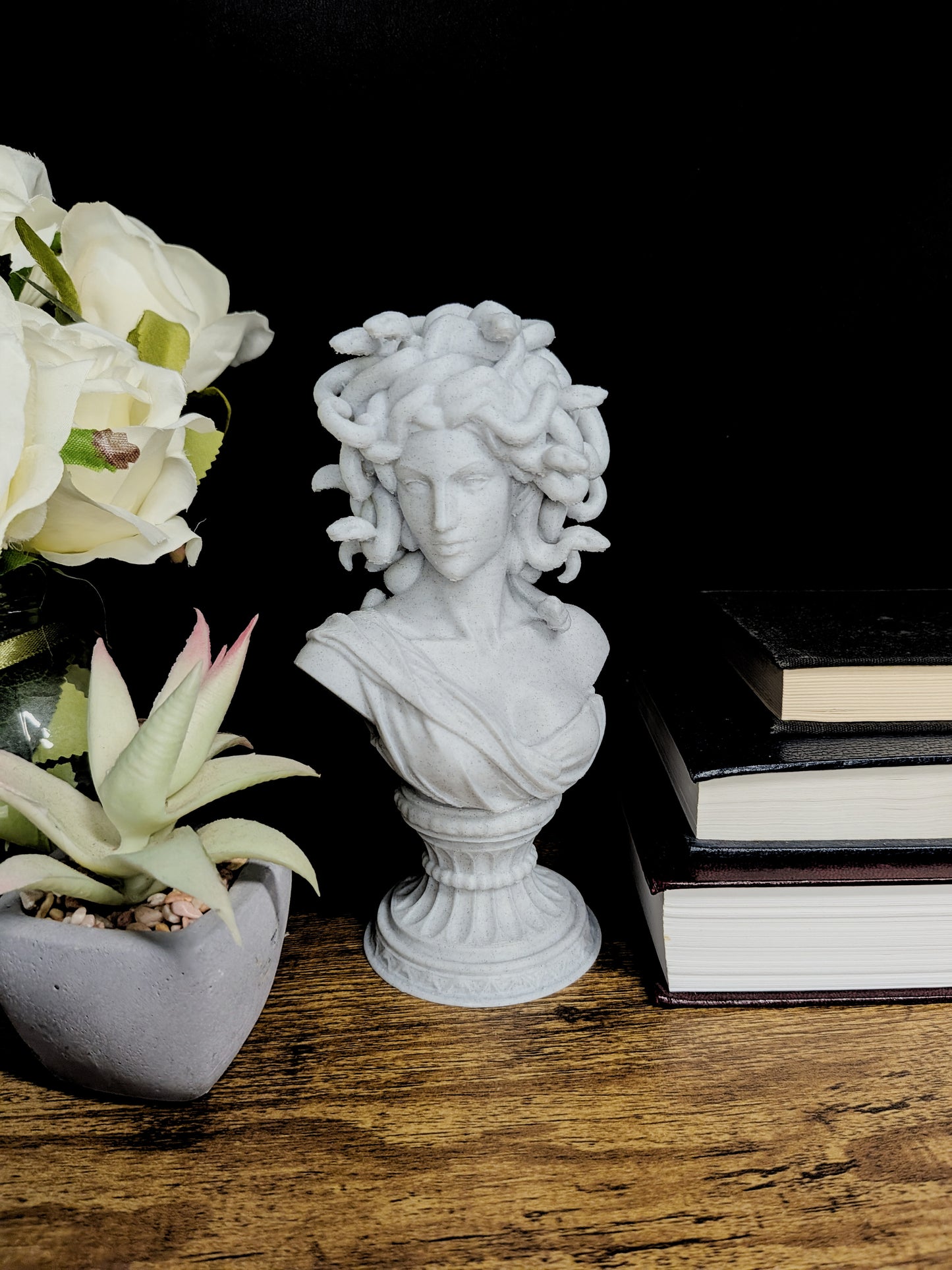Medusa Bust Statue - Marble Style Greek Mythology Sculpture,