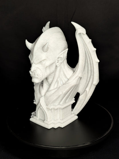Gargoyle Bust Statue - Marble Style Gothic Gargoyle Sculpture