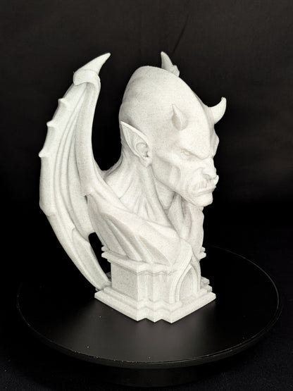 Gargoyle Bust Statue - Marble Style Gothic Gargoyle Sculpture