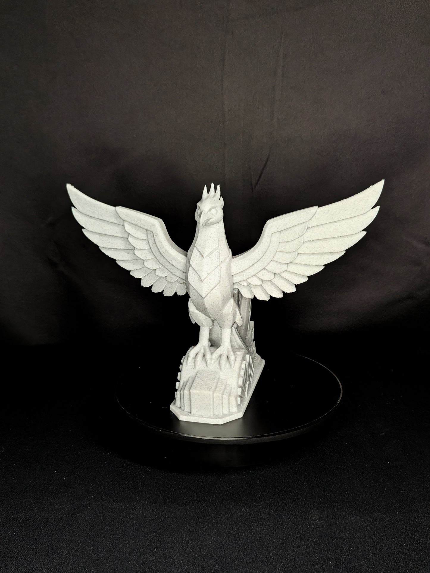 Art Deco Phoenix Statue - Marble Style Mythical Bird Sculpture