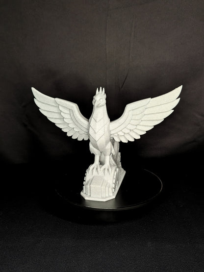 Art Deco Phoenix Statue - Marble Style Mythical Bird Sculpture