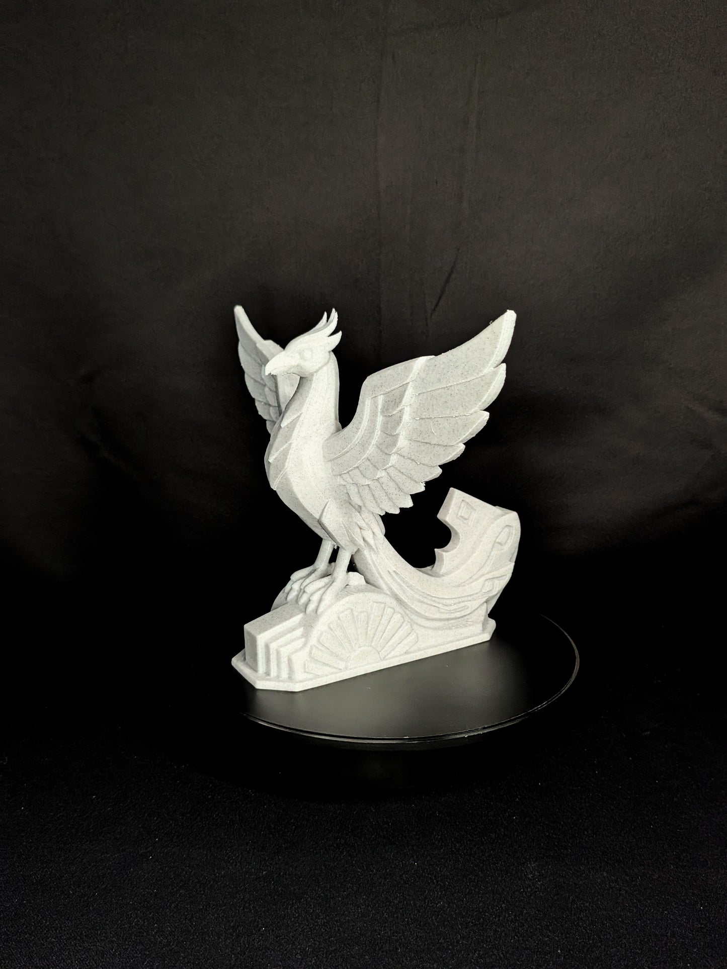 Art Deco Phoenix Statue - Marble Style Mythical Bird Sculpture