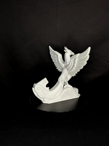 Art Deco Phoenix Statue - Marble Style Mythical Bird Sculpture