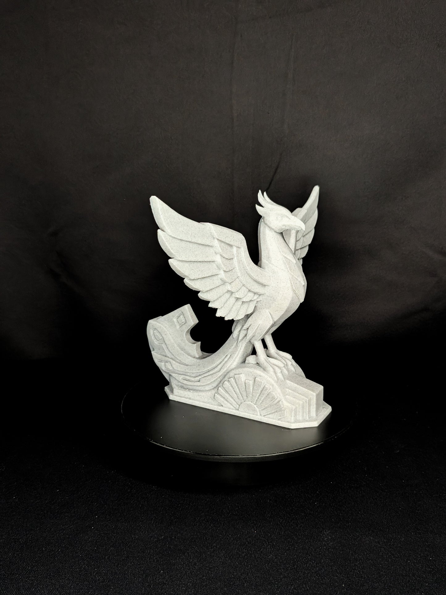 Art Deco Phoenix Statue - Marble Style Mythical Bird Sculpture
