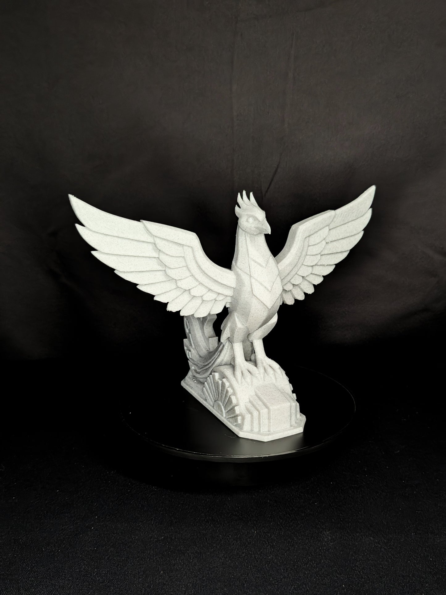 Art Deco Phoenix Statue - Marble Style Mythical Bird Sculpture
