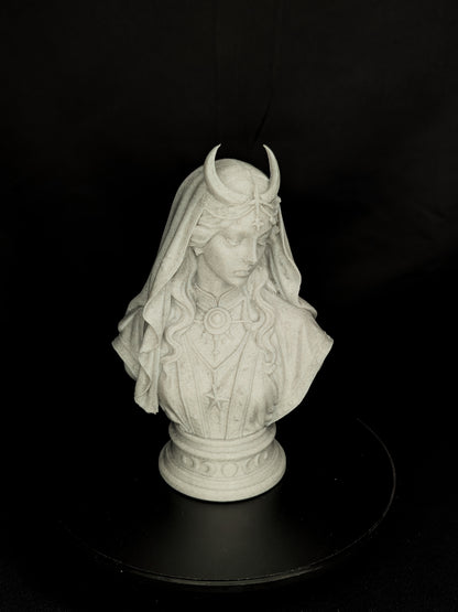 Selene Moon Goddess Bust - Marble Style Lunar Sculpture