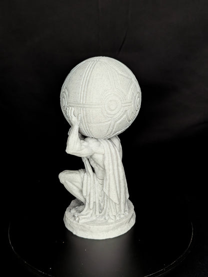 Atlas Holding the World Statue - Marble Style Greek Titan Sculpture