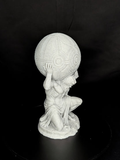 Atlas Holding the World Statue - Marble Style Greek Titan Sculpture