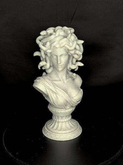 Medusa Bust Statue - Marble Style Greek Mythology Sculpture,