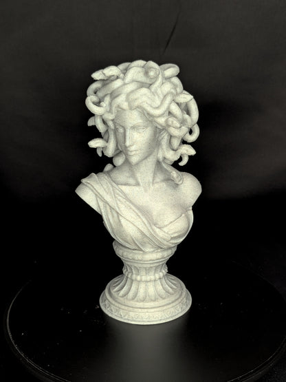 Medusa Bust Statue - Marble Style Greek Mythology Sculpture,
