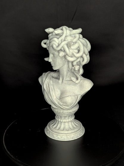 Medusa Bust Statue - Marble Style Greek Mythology Sculpture,