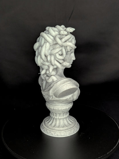 Medusa Bust Statue - Marble Style Greek Mythology Sculpture,