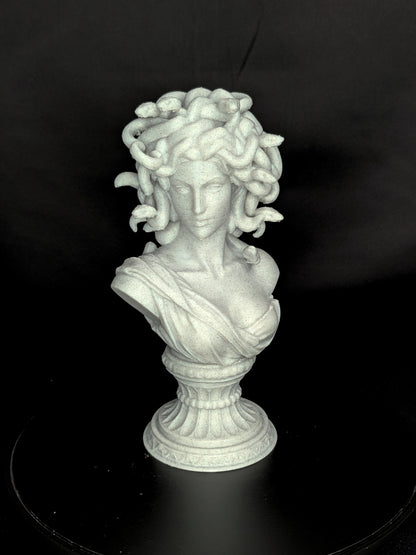 Medusa Bust Statue - Marble Style Greek Mythology Sculpture,