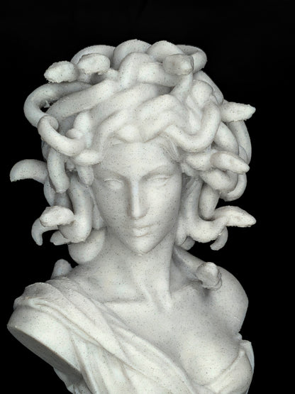 Medusa Bust Statue - Marble Style Greek Mythology Sculpture,