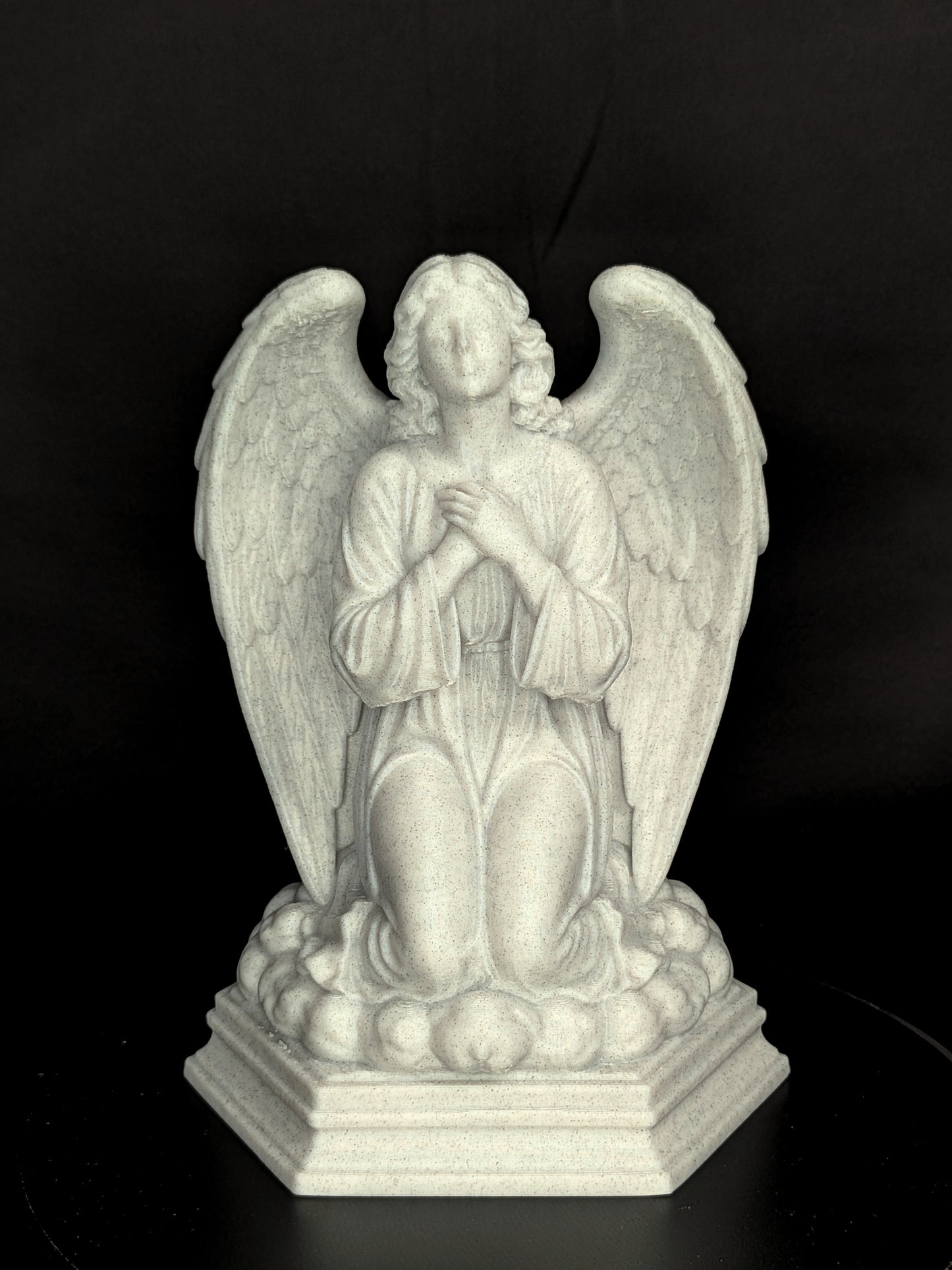 Praying Angel Statue - Marble Style Guardian Angel Sculpture