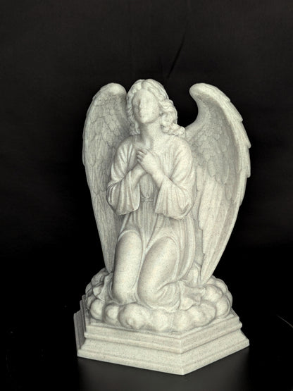 Praying Angel Statue - Marble Style Guardian Angel Sculpture