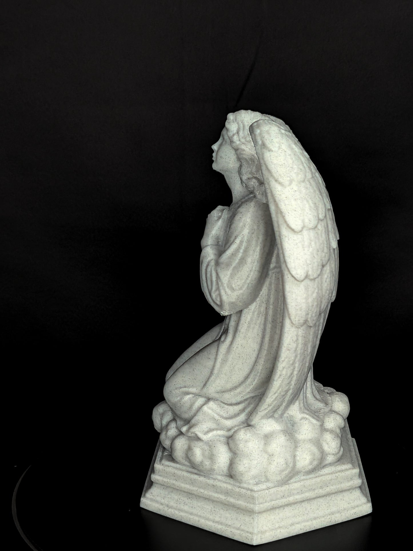 Praying Angel Statue - Marble Style Guardian Angel Sculpture