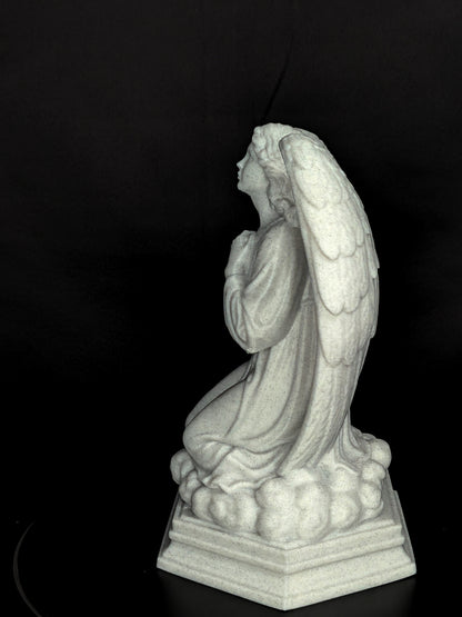 Praying Angel Statue - Marble Style Guardian Angel Sculpture