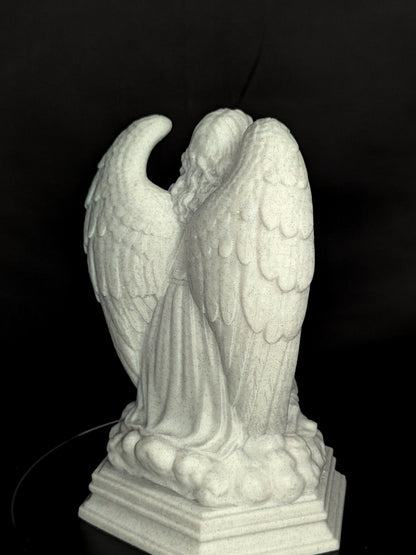 Praying Angel Statue - Marble Style Guardian Angel Sculpture