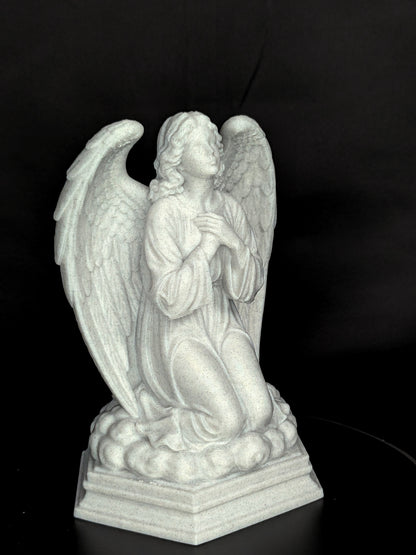 Praying Angel Statue - Marble Style Guardian Angel Sculpture
