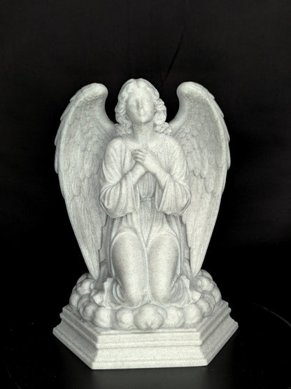 Praying Angel Statue - Marble Style Guardian Angel Sculpture