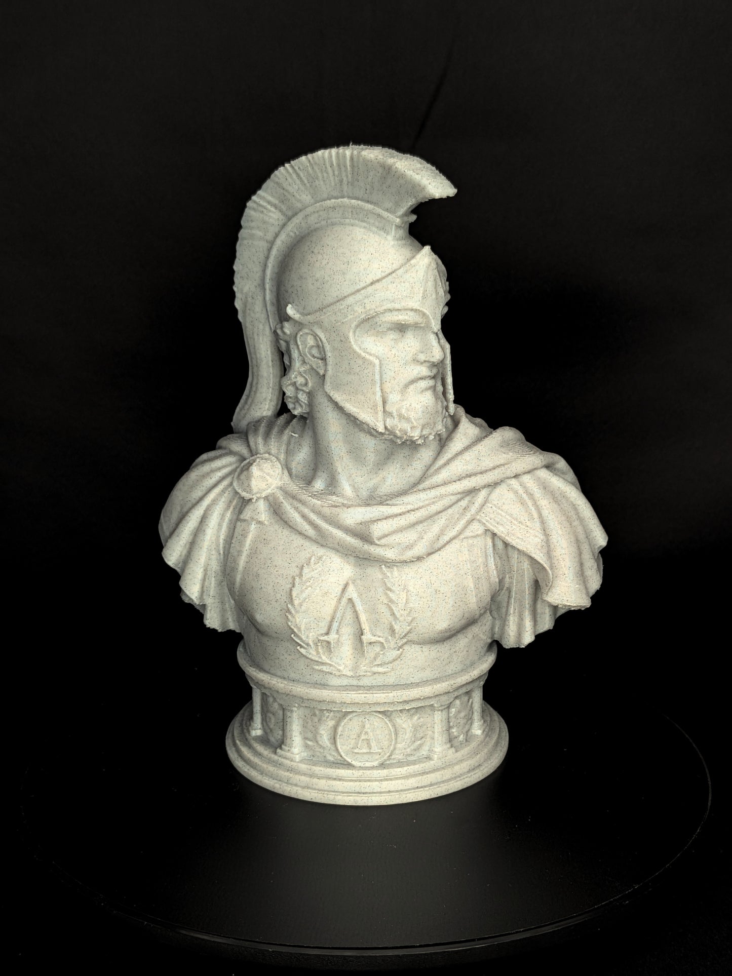 Spartan Warrior Bust - Marble Style Greek Hoplite Sculpture
