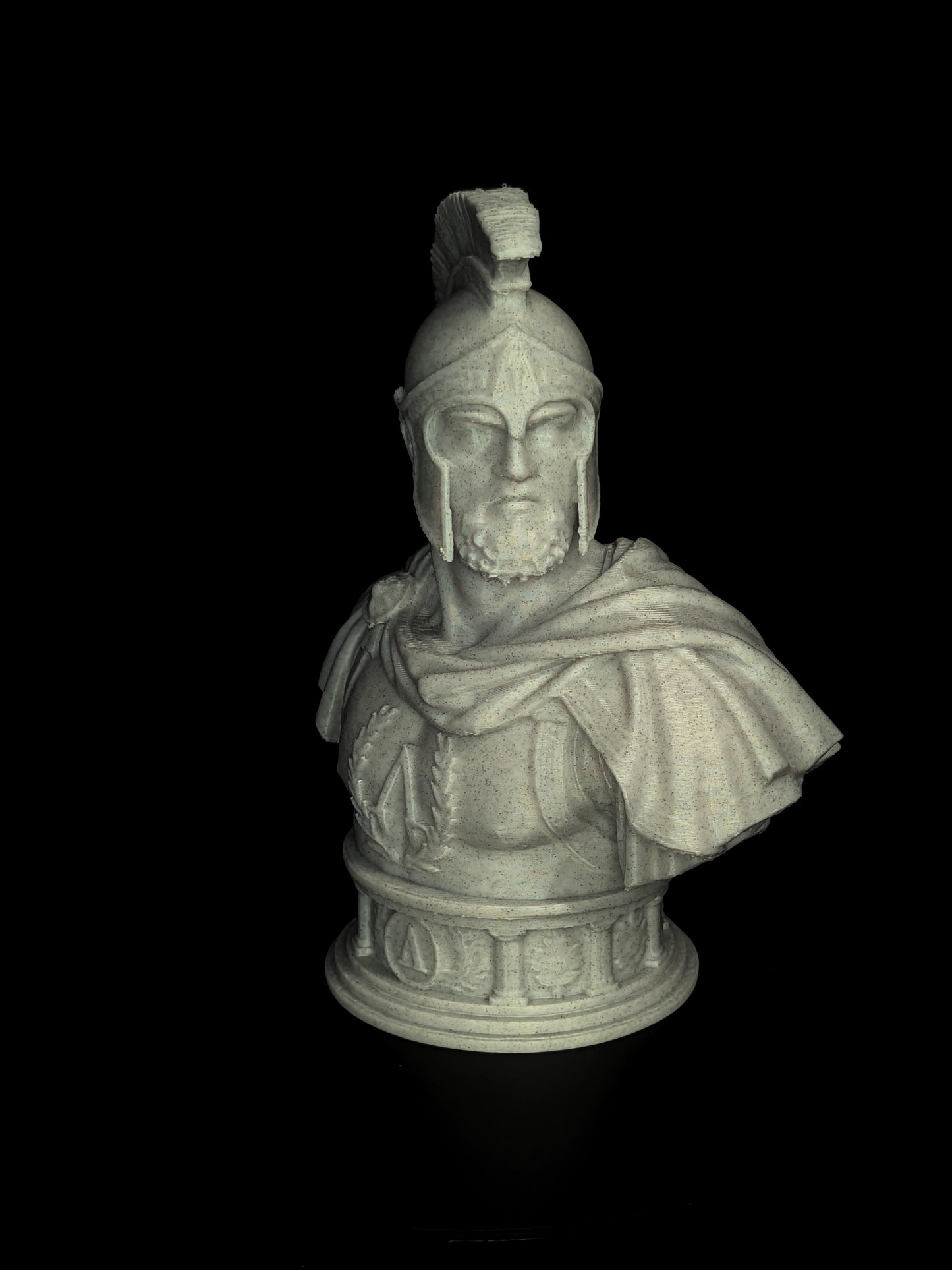 Spartan Warrior Bust - Marble Style Greek Hoplite Sculpture