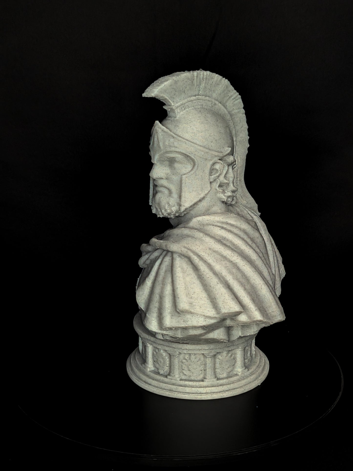 Spartan Warrior Bust - Marble Style Greek Hoplite Sculpture