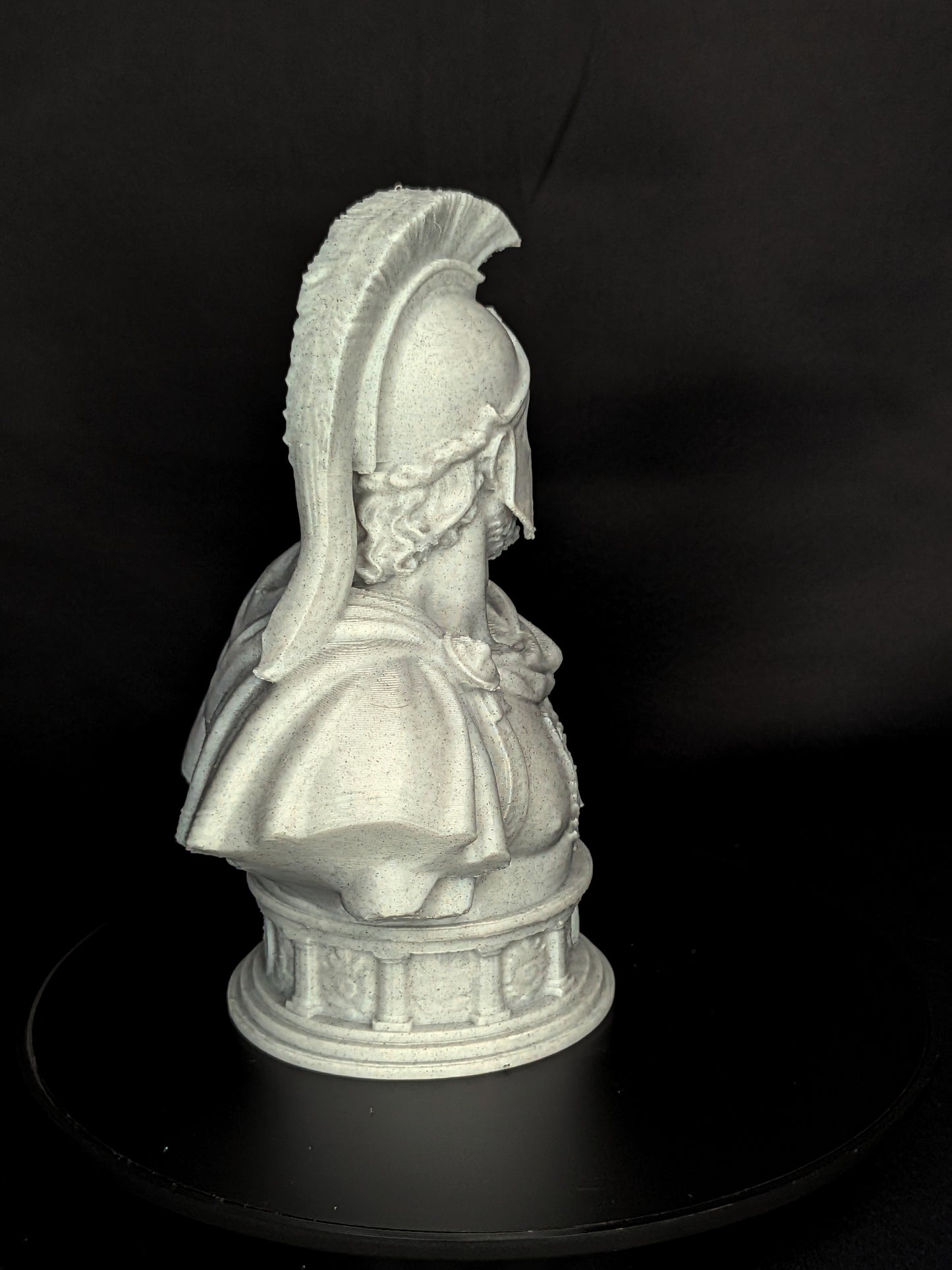 Spartan Warrior Bust - Marble Style Greek Hoplite Sculpture