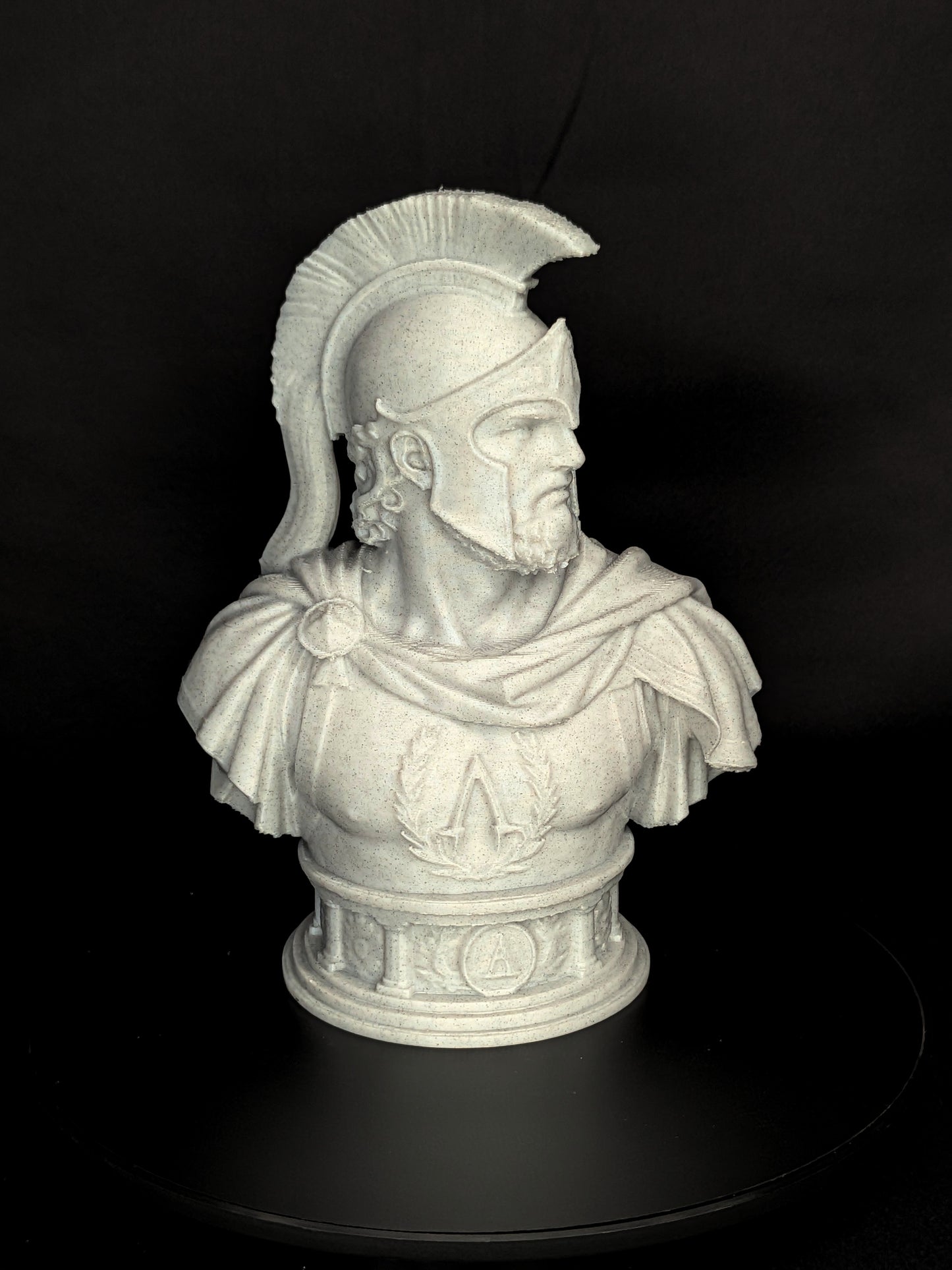 Spartan Warrior Bust - Marble Style Greek Hoplite Sculpture