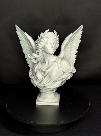 Celestial Angel Bust – Marble Style Winged Goddess Sculpture