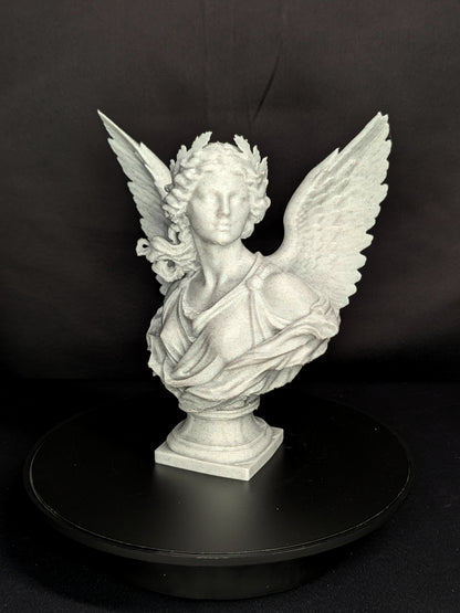 Celestial Angel Bust – Marble Style Winged Goddess Sculpture