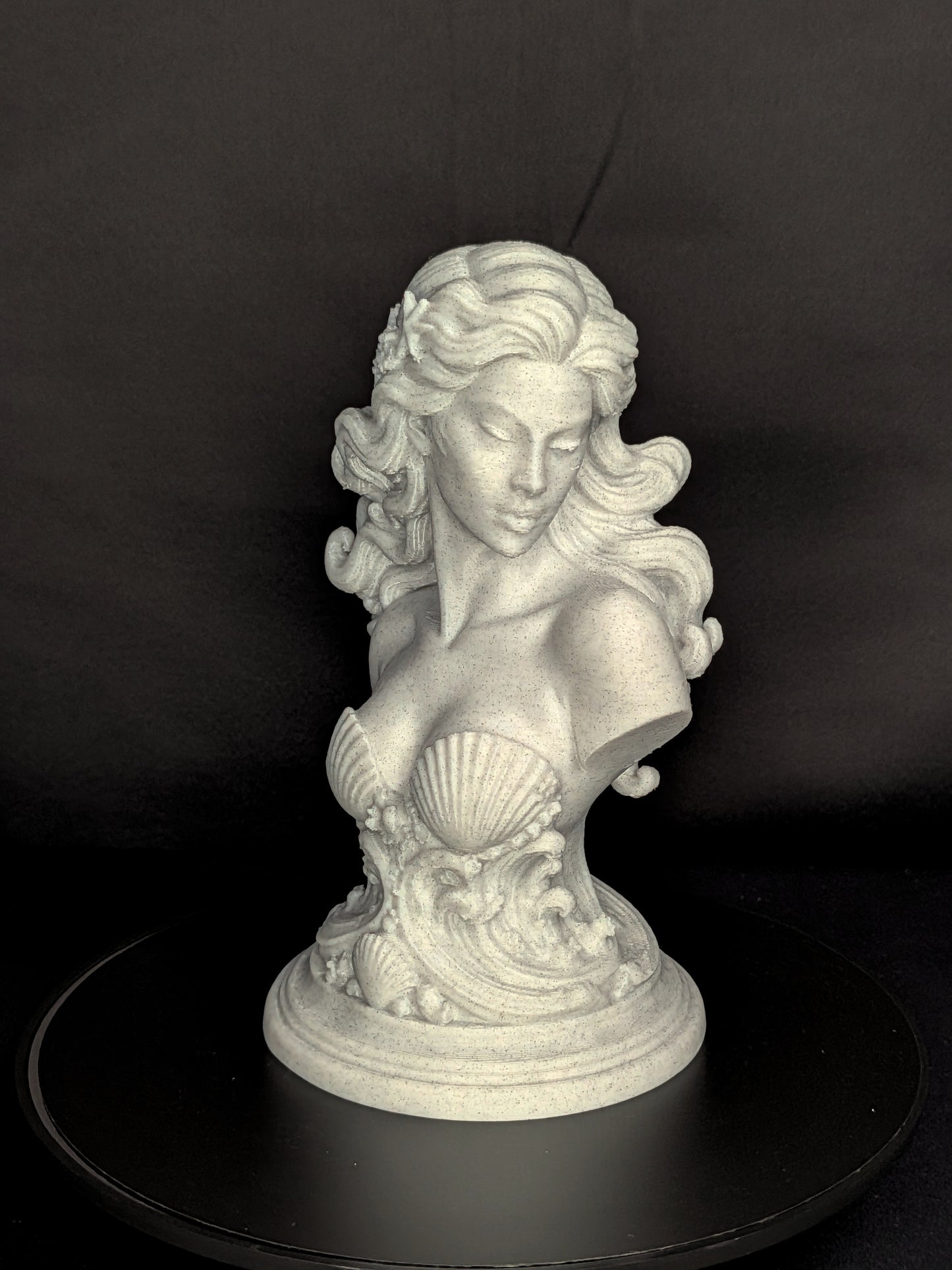 Mermaid Bust Statue - Marble Style Ocean Goddess Sculpture
